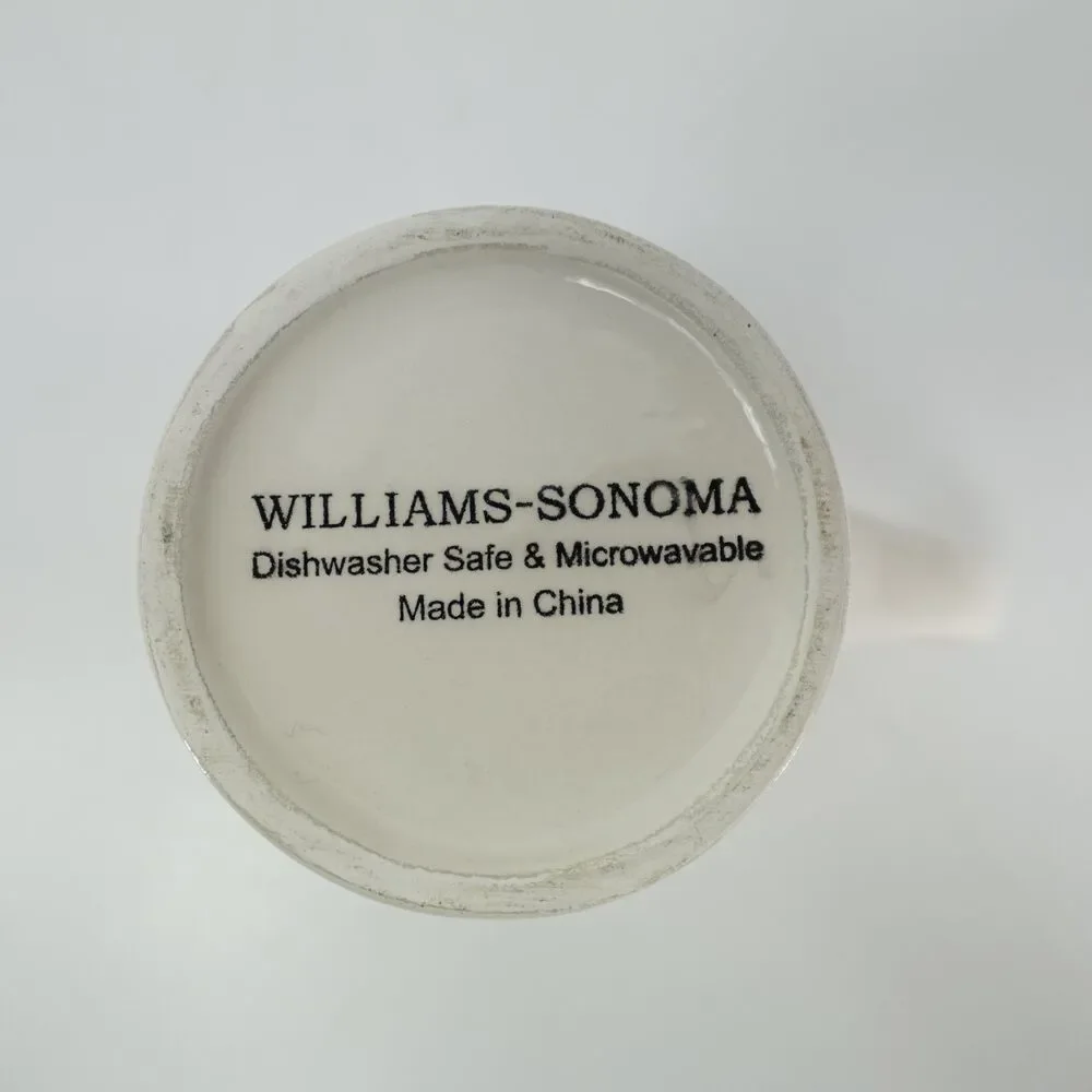 Williams Sonoma Mug Cream White Snowman Holiday Ceramic